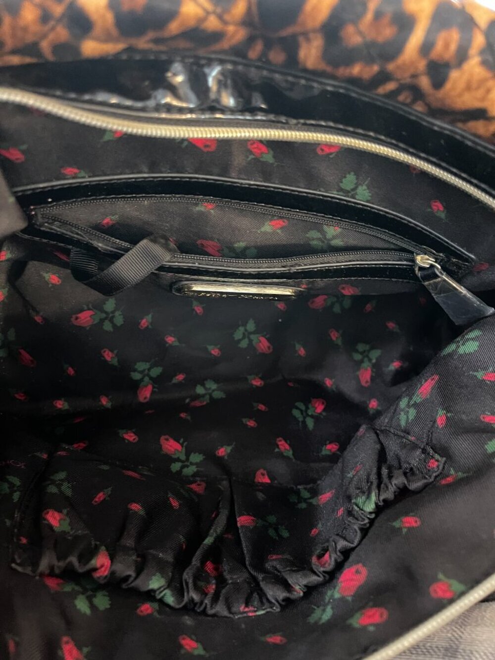 Vintage Betsey Johnson Y2K Leopard Bow Satchel Bag - Picture 14 of 15